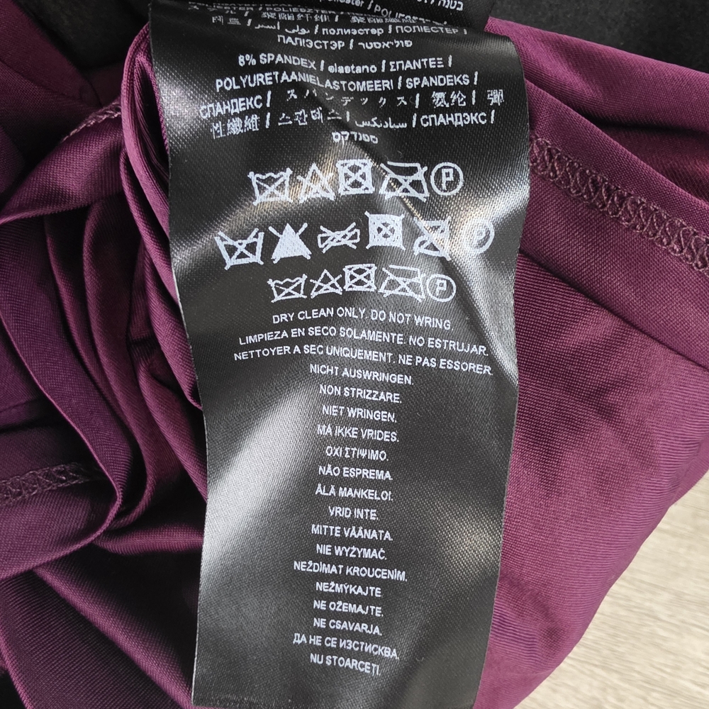 Guess Deep Purple Faux Leather Wrap Mini Dress Sz L NWT - Picture 12 of 12